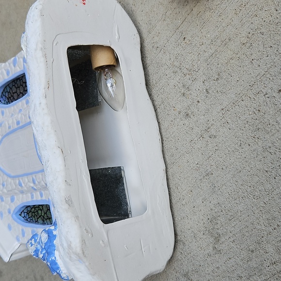 Ceramic Church White Blue Holiday Decor Light Cord Vintage Christmas Decoration - Picture 12 of 12